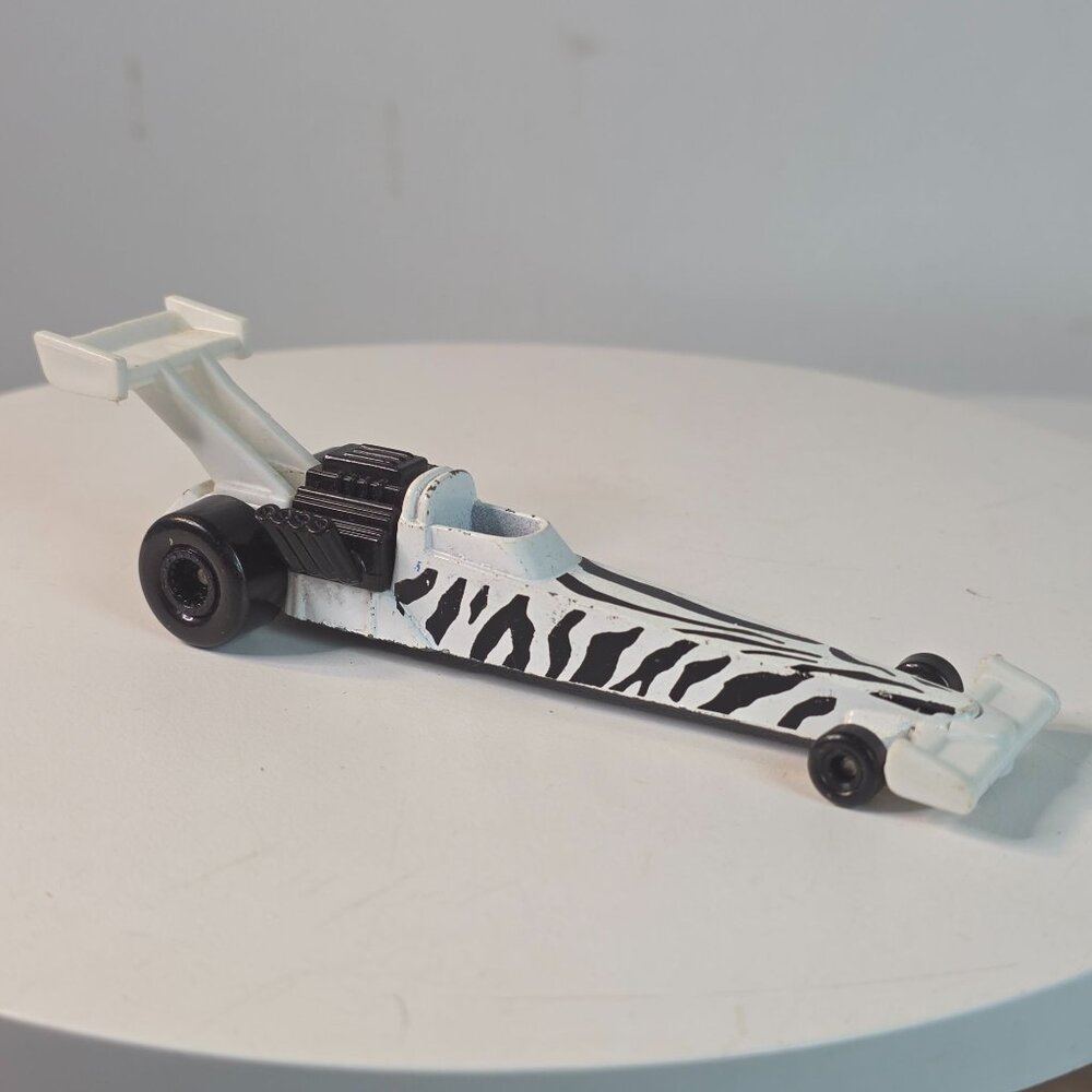 Hot Wheels 1993 Zebra Print Dragster Diecast Toy Car Vintage Collectible